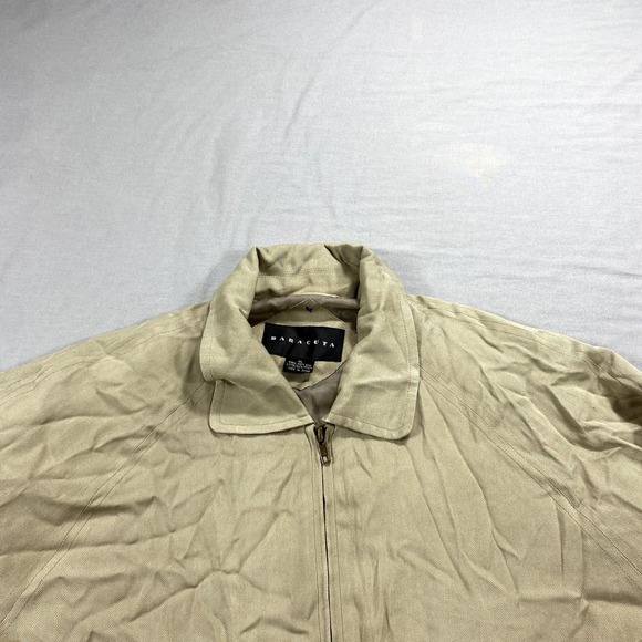 VINTAGE Baracuta Bomber Jacket Mens XL Khaki Silk Lined Full Zip Harrington * - Picture 4 of 16